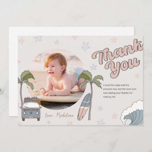 Surf's Up Ocean Geburtstag Danke Karte (Vorne/Hinten)