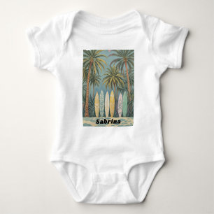 Surf's Up, Pastellstil Personalisiert Baby Strampler
