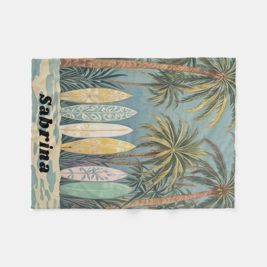 Surf's Up, Pastellstil Personalisiert Fleecedecke (Vorderseite (Horizontal))