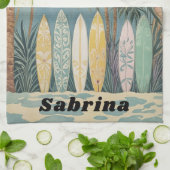 Surf's Up, Pastellstil Personalisiert Geschirrtuch (Gefaltet)