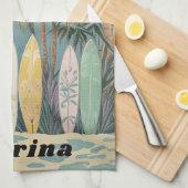 Surf's Up, Pastellstil Personalisiert Geschirrtuch (Viertel Falte)