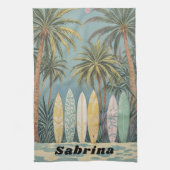 Surf's Up, Pastellstil Personalisiert Geschirrtuch (Vertikal)