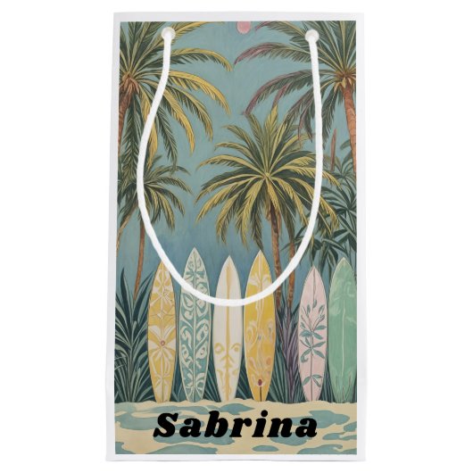 Surf's Up, Pastellstil Personalisiert Kleine Geschenktüte (Vorderseite)