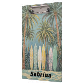 Surf's Up, Pastellstil Personalisiert Klemmbrett (Links)