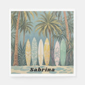 Surf's Up, Pastellstil Personalisiert Serviette (Vorderseite)
