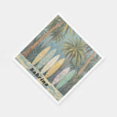 Surf's Up, Pastellstil Personalisiert Serviette (Ecke)
