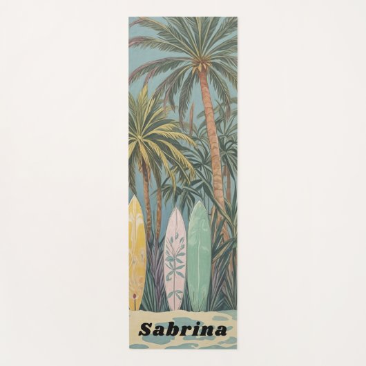 Surf's Up, Pastellstil Personalisiert Yogamatte (Vorderseite)