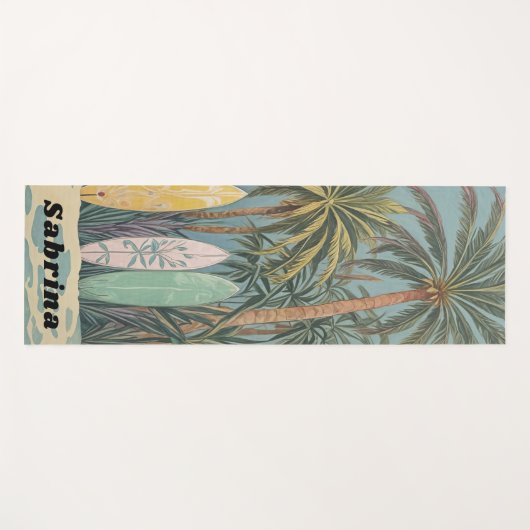 Surf's Up, Pastellstil Personalisiert Yogamatte (Vorderseite (Horizontal))
