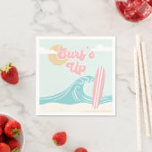 Surfs Up Pink Beach Geburtstag Serviette (Beispiel)