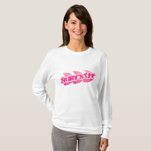 Surf's Up Pink Girls schweben hoodie oder tee (Vorne ganz)