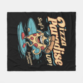 Surf's Up, Pizza Paradies Fleecedecke (Vorderseite (Horizontal))