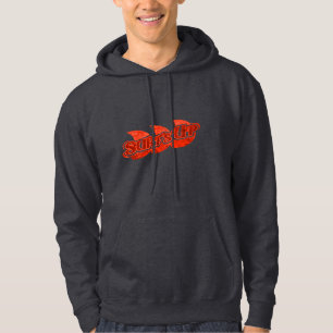 Surf's Up red waves and marine hoodie