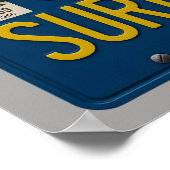 Surfs Up - Retro 1969 California License Plate Art Poster (Ecke)