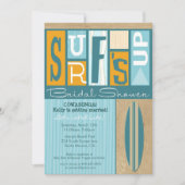 Surf's Up Retro Bridal Dusche Einladung (Vorderseite)