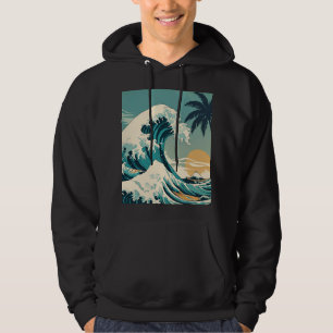 Surf's Up Retro Wave Design Classic California Hoodie