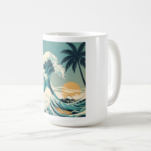 Surf's Up Retro Wave Design Classic California Kaffeetasse (VorderseiteRechts)