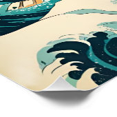 Surf's Up Retro Wave Design Classic California Poster (Ecke)