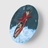 Surf's Up Round Clock Runde Wanduhr (Winkel)