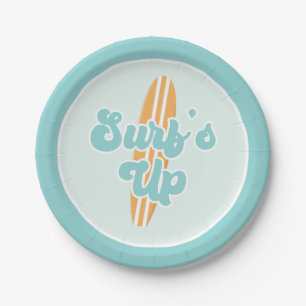 Surfs Up Strand Geburtstagspapierplatten Pappteller