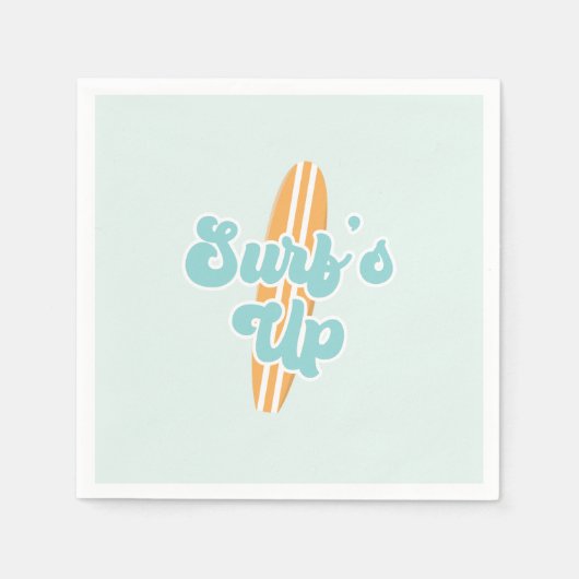 Surfs Up Strandgeburtstag Serviette (Vorderseite)