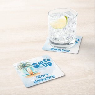 Surf's Up Summer Beach Geburtstagsparty Rechteckiger Pappuntersetzer