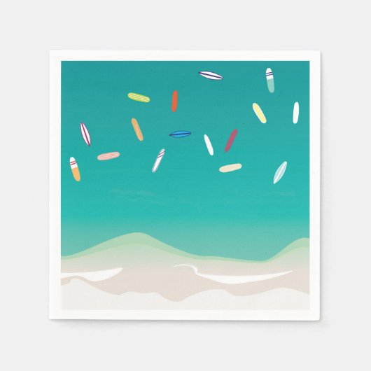 Surf's Up Summer Beach Party Paper Napkin Serviette (Vorderseite)