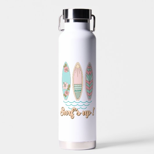 Surf's Up Summer Beach Surfboards Tropical  Trinkflasche (Vorne)