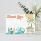 Surf's up Surf Beach Geburtstag Danke Karten (Stehend Vorderseite)