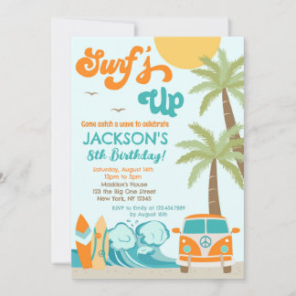 Surf's up Surf Beach Surfer zum Geburtstag Einladu Einladung