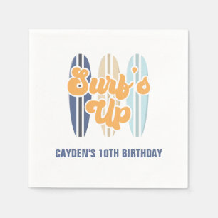 Surf's Up Surfboard Beach Geburtstagsklassiker run Serviette
