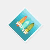 Surfs Up Surfboard Geburtstagsfeier Serviette (Ecke)