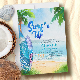 Surf's Up Surfboards am Strand Geburtstag jedes Al Einladung