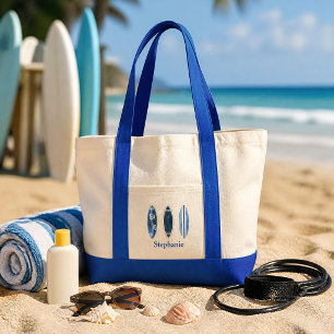 Surfs Up Surfboards Monogrammierte Kontrastbesatzu Tragetasche