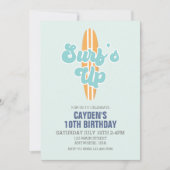 Surf's Up Surfbrett Strand Geburtstag Einladung (Vorderseite)