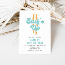 Surf's Up Surfbrett Strand Geburtstag Einladung
