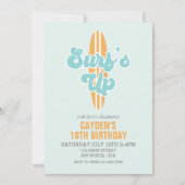 Surf's Up Surfbrett Strand Geburtstag Einladung (Vorderseite)