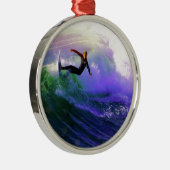SURFS UP Surfer Surfen eine Welle fangen Ornament Aus Metall (Rechts)