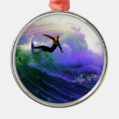 SURFS UP Surfer Surfen eine Welle fangen Ornament Aus Metall (Vorne)