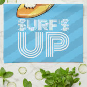 Surf's Up Surfpolar Bär mit Cocktail Cartoon Geschirrtuch (Gefaltet)