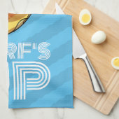 Surf's Up Surfpolar Bär mit Cocktail Cartoon Geschirrtuch (Viertel Falte)