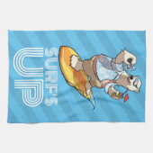 Surf's Up Surfpolar Bär mit Cocktail Cartoon Geschirrtuch (Horizontal)