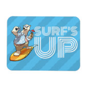 Surf's Up Surfpolar Bär mit Cocktail Cartoon Magnet (Horizontal)