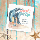 Surf's Up | Tropical Beach Surfing Kids Birthday  Serviette