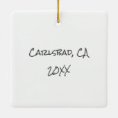 SURF'S UP Vacation FOTO Location Year Keepake Keramikornament (Rückseite)