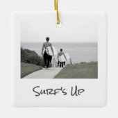 SURF'S UP Vacation FOTO Location Year Keepake Keramikornament (Vorderseite)