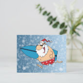 Surfsanta Feiertagspostkarte (Stehend Vorderseite)