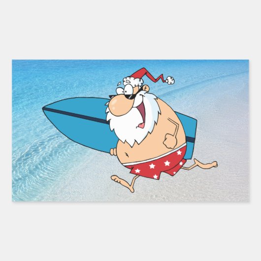 Surfsanta Rechteckiger Aufkleber (Vorderseite)
