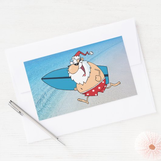 Surfsanta Rechteckiger Aufkleber (Umschlag)