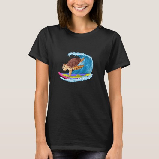 Surfschildkröte, Niedliches Windsurfen T-Shirt (Vorderseite)