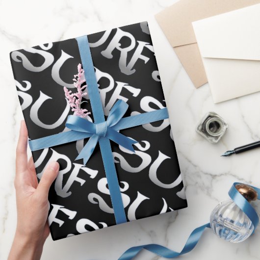 Surfschwarz gefliester glänzender Umhüllungsstoff Geschenkpapier (Schenken)